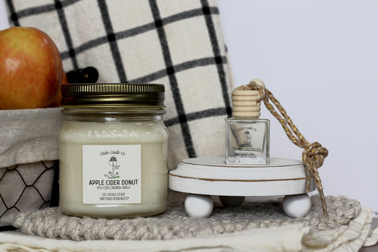 Fall Collection Bundle - Apple Cider Donut 8oz Candle & Apple Orchard Car Diffuser